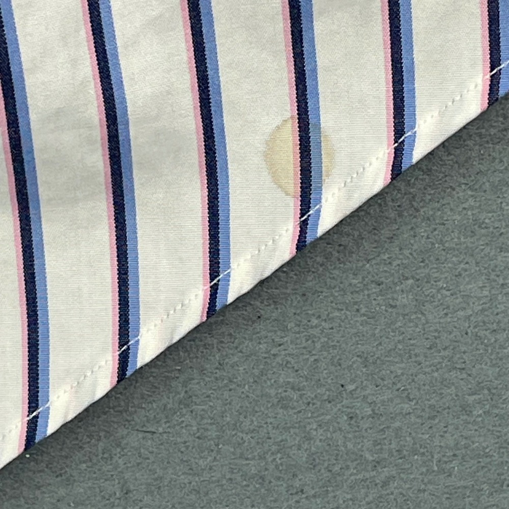 Polo Ralph Lauren White Blue Pink Striped Estate Classic Fit Shirt Mens XL 17.5 - Picture 8 of 8